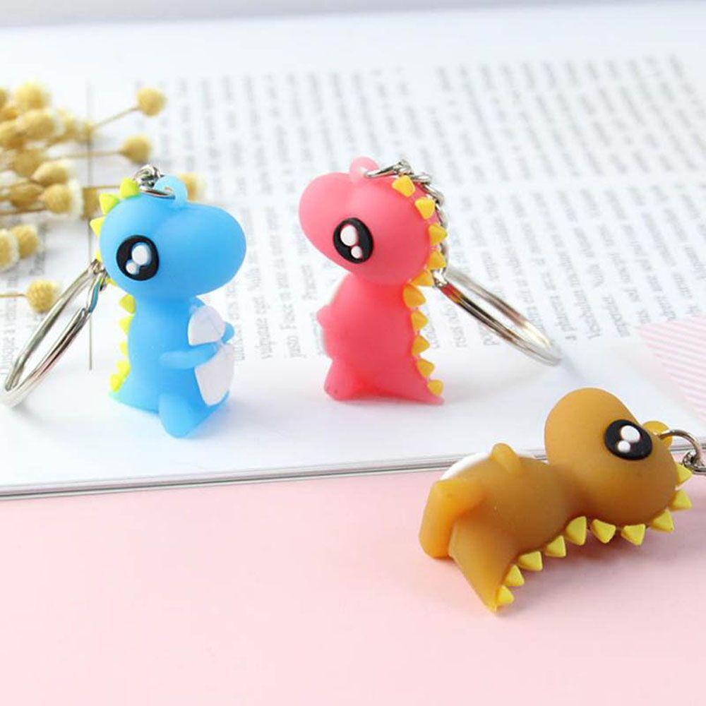 Cute PVC Women Cartoon Car Key Ring Bag Charm Pendant Christmas Gift Dinosaur Keychain