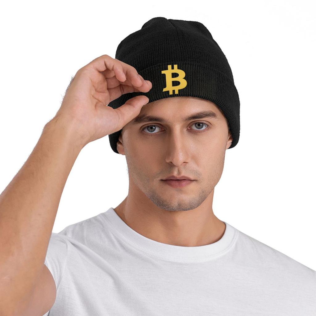 Шапки с принтом Bitcoin для водителей грузовиков, унисекс, эластичная вязаная шапка, зимние теплые шапки-бини, головные повязки, дорожная кепка, шапки-бини