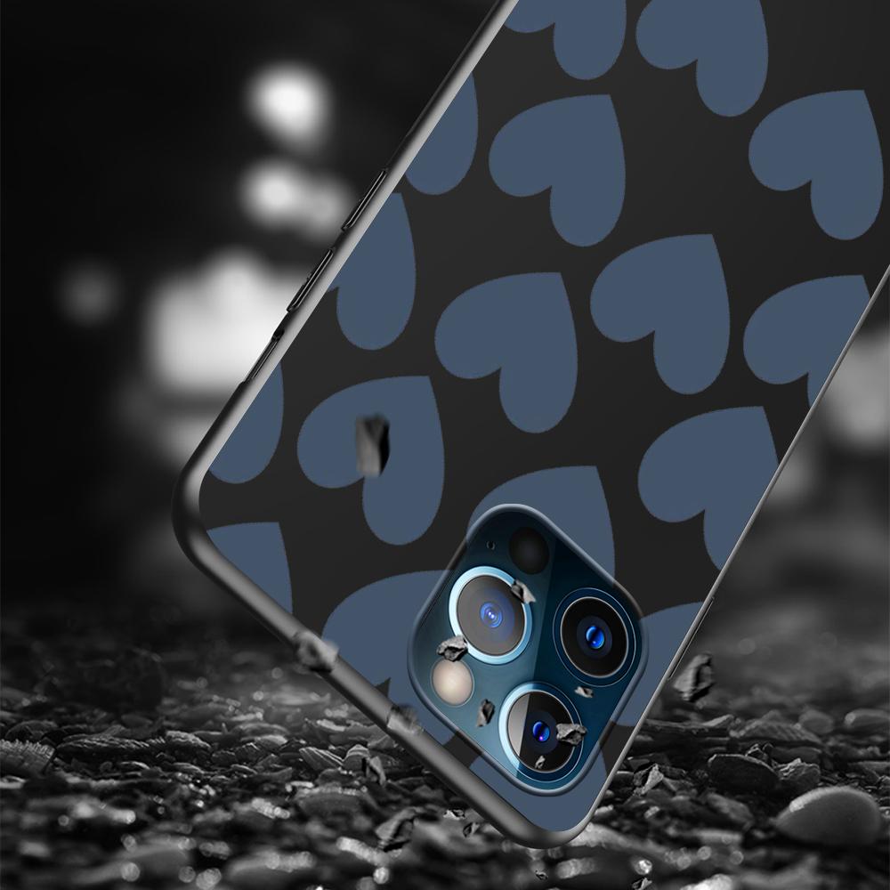 Чехол Love Heath для Apple Iphone 14 11 13 12 Pro Max Xr 7 8 +Se 2020 Xs 6 6s Plus 5 5S, милый роскошный черный силиконовый чехол для телефона