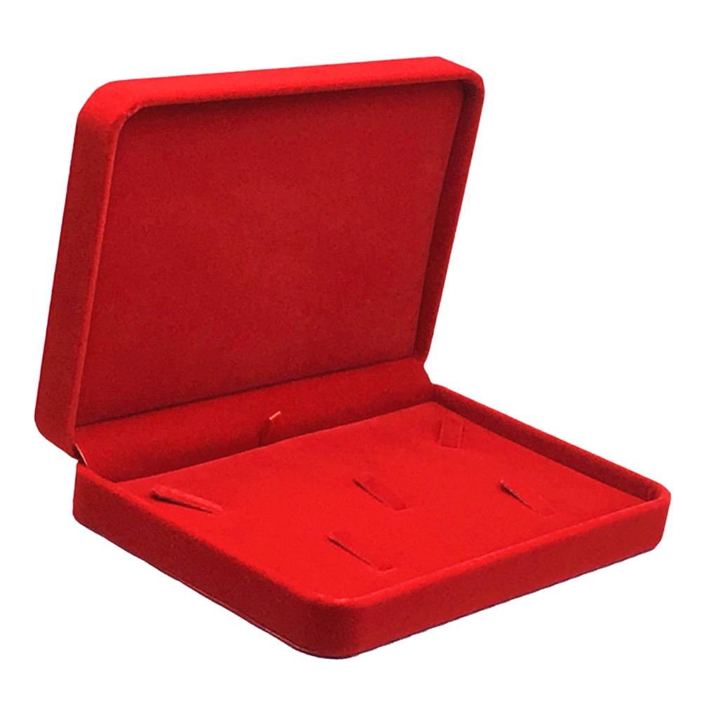 Бархатные наборы ювелирных изделий Коробки Поднос для путешествий Ожерелье Хранение Витрина Красный