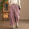 Woman Autumn Niche Casual Solid Color Splice Cowboy Pants Chinese Style Washing Personality Pants