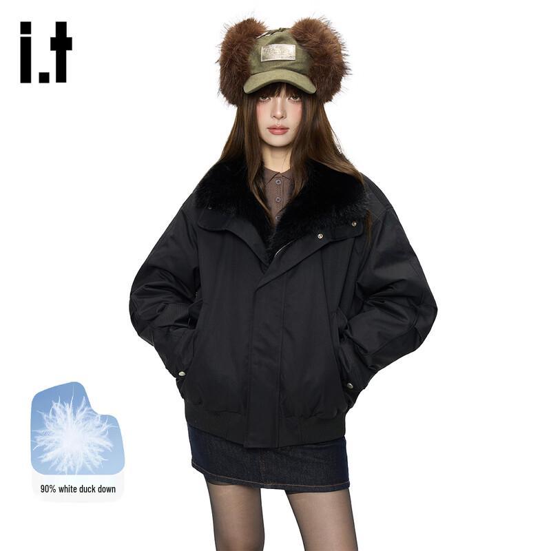 Мужская пуховая куртка GROUND ZERO в байкерском стиле со съемным меховым воротником