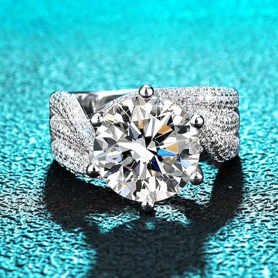 5CT Роскошное кольцо с муассанитом для женщин D Цвет Princess Bridel Lab с бриллиантами обручальное кольцо S925 Твердый посеребренный родий