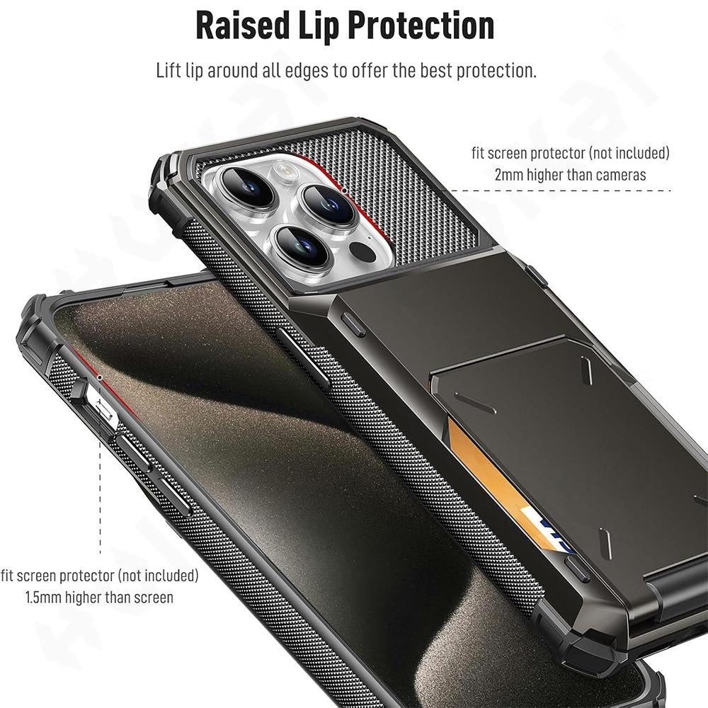 Чехол для iPhone 16 15 14 13 12 11 Pro Max X XR XS 7 8 Plus, чехол-кошелек, держатель для карт, слот для удостоверения личности, устойчивый к царапинам бампер, прочный чехол из ТПУ для Samsung S24 S23 Utlra