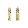 Chanel 2021 Plated Rhinestone Tag Drop Push Back Earrings costume earrings AB5715-B04928-NB232