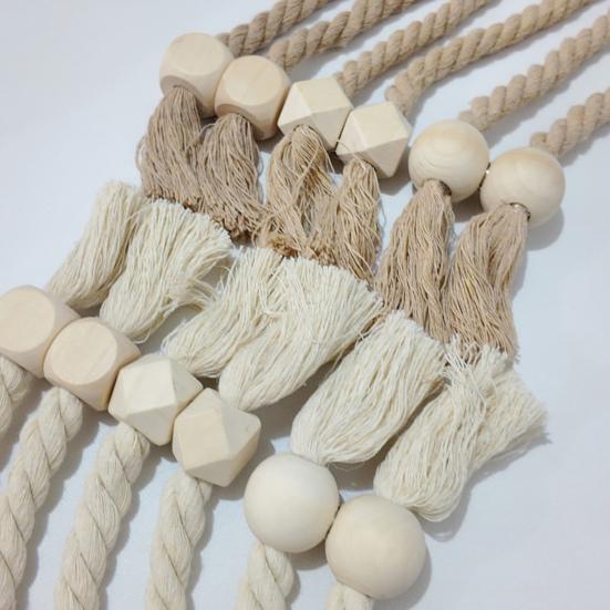 2 шт. Магнитные деревянные подхваты для штор в виде шаров из натурального хлопка, плетеная вручную веревка в стиле бохо