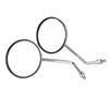 2pcsSet 10mm Round Plating Silver Motorcycle Rear Mirror Left & Right Side Rearview Mirror