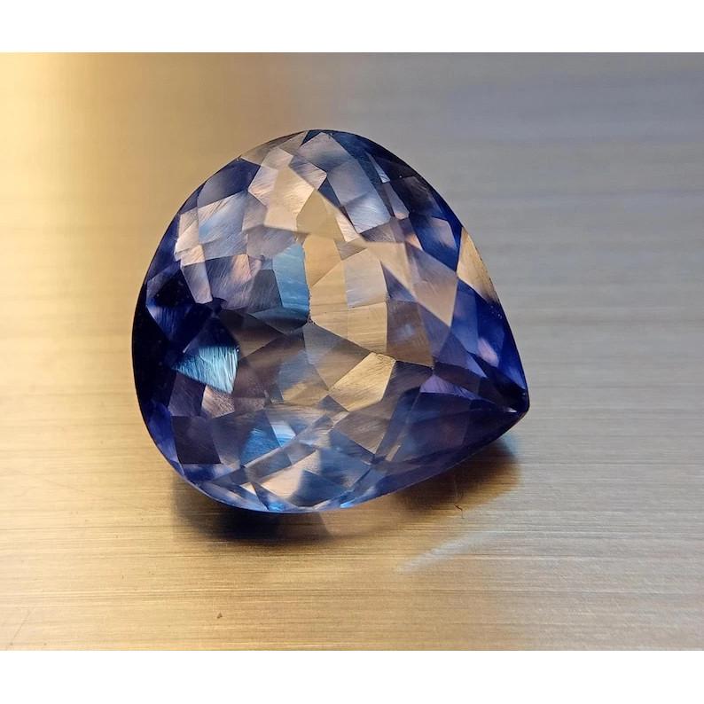 Natural Blue Tanzanite Loose Gemstone 8.67 ct Pear Cut for Jewelry Making and Gem Collections