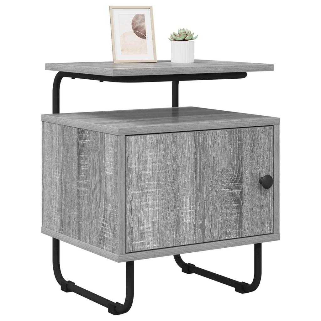 Nightstand Grey Sonoma Engineered Wood