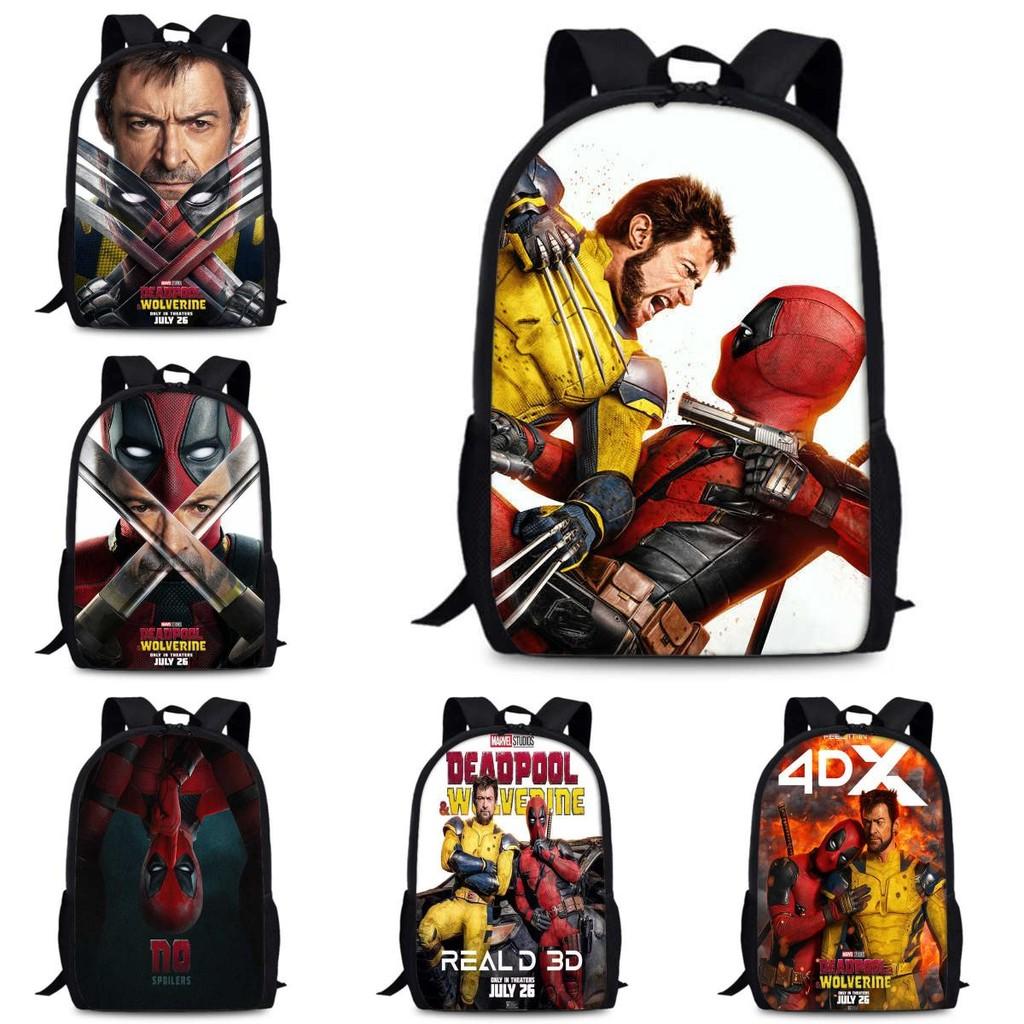 Deadpool And Wolverine Backpack Durable Oxford Fabric 15-inch Student Bag