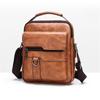 Business Casual Vertical Crossbody Bag PU Soft Leather Handbag Briefcase Shoulder Bag for Men