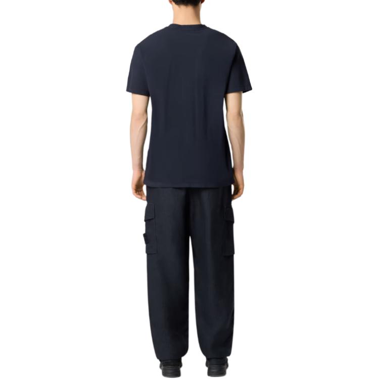 STONE ISLAND Мужская футболка с логотипом, с круглым вырезом, приталенного кроя, с коротким рукавом, топы, темно-синяя K1S1521000-08S0F11-V0020