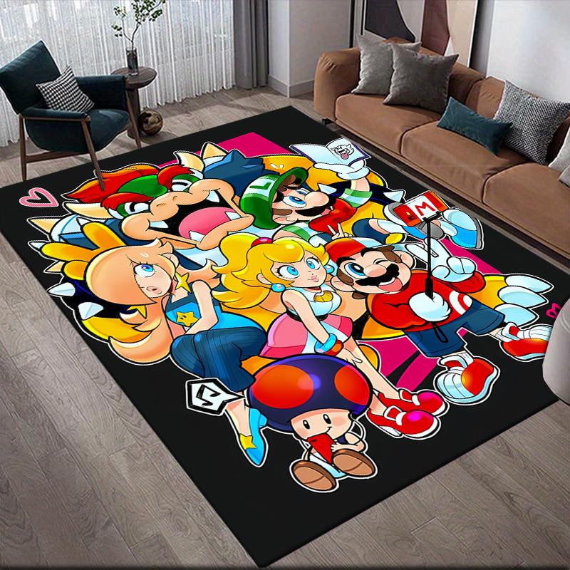 Super Mario Poster Area Rug, Mario Fan Soft Carpet, Great Gift.chl