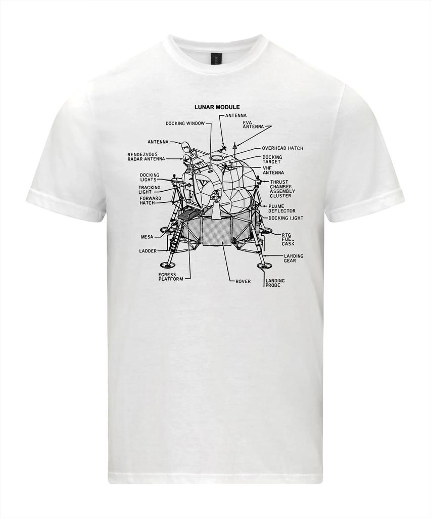 Eagle Lunar Lander Tshirt Apollo 11 Moon Landing Tee Graphic T Shirts Retro Streetwear Crewneck Shortsleeved Unisexs Tshirt