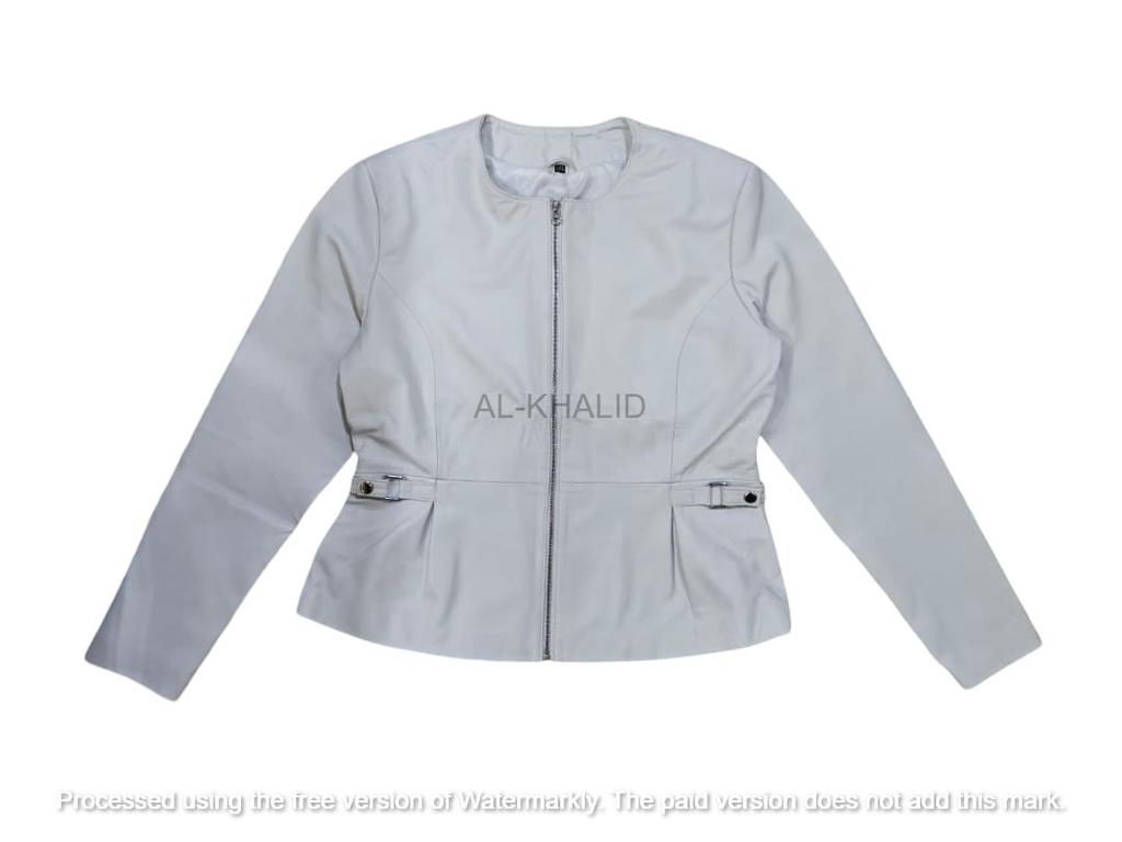 Женская белая кожаная куртка ручной работы из натуральной овчины, плиссированная, расклешенная, стильная