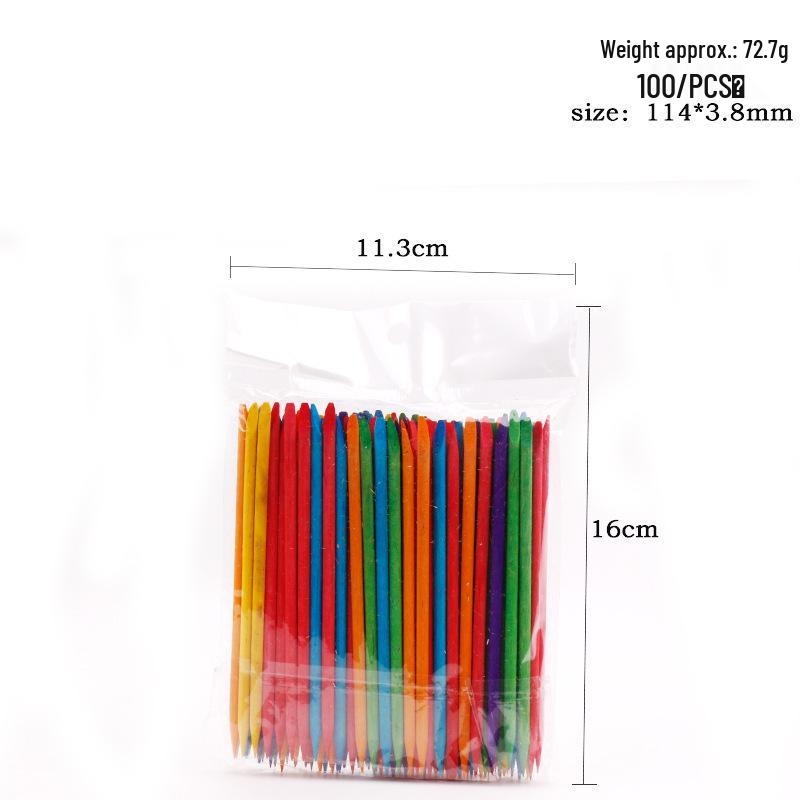 Двусторонние палочки из апельсинового дерева для отодвигания кутикулы 11,4 см, 100 шт./пакет - Инструмент для доттинга ногтей