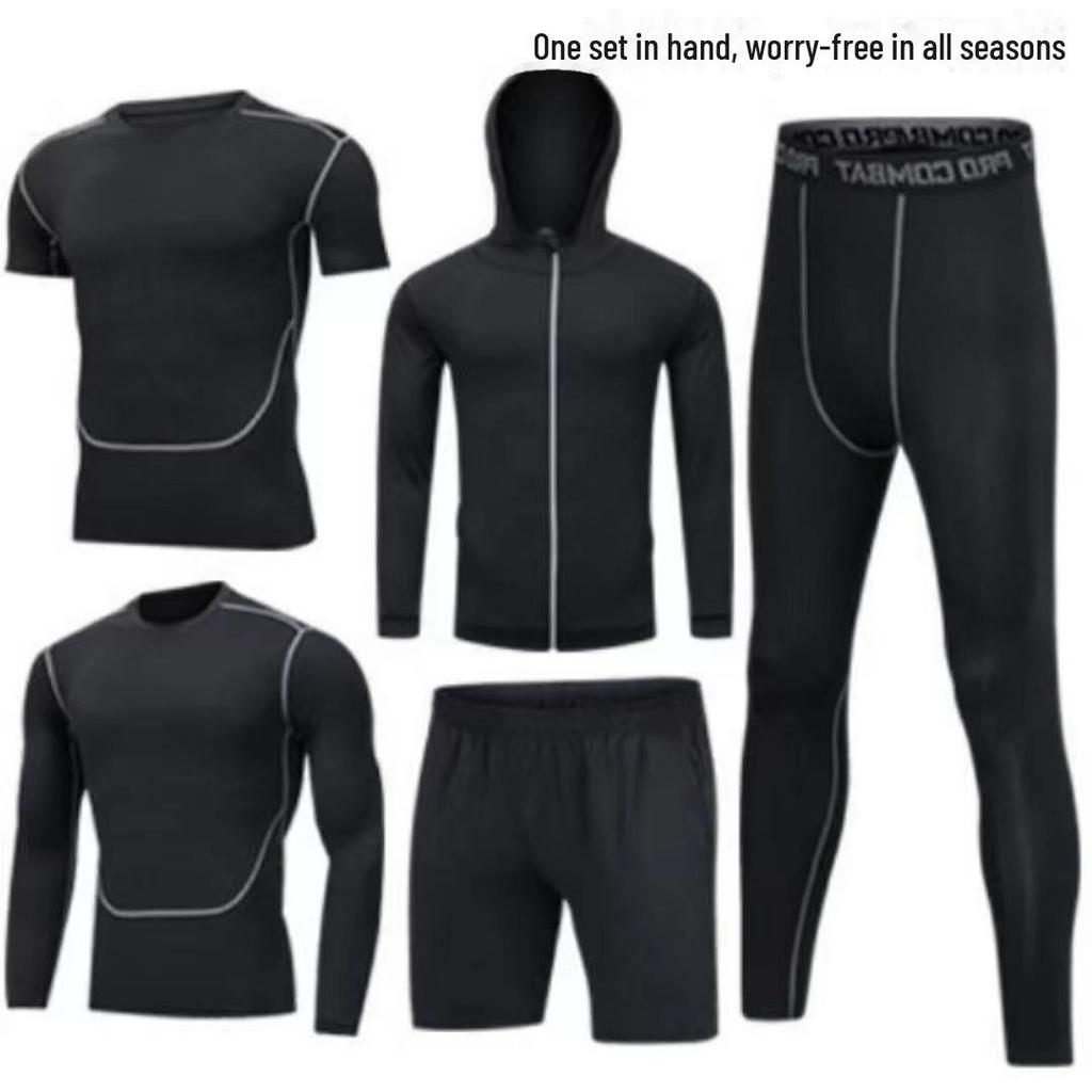 Мужская быстросохнущая спортивная одежда для фитнеса и отдыха - костюм для бега и тренировок весна/осень