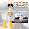 Middle Finger Little Duck Decor Resin Small Duck Sculpture 7.5cm Duck Decorative Figurine for Home Garden Desk Decoration
