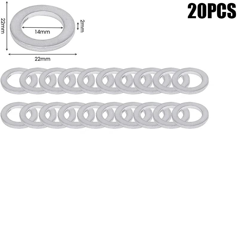 Aluminium Car Engine Bottom Oil Drain Seal Gasket 14 mm I.D. Screw Washers For Honda Accord CR-V CR-Z 9410914000 94109-14000