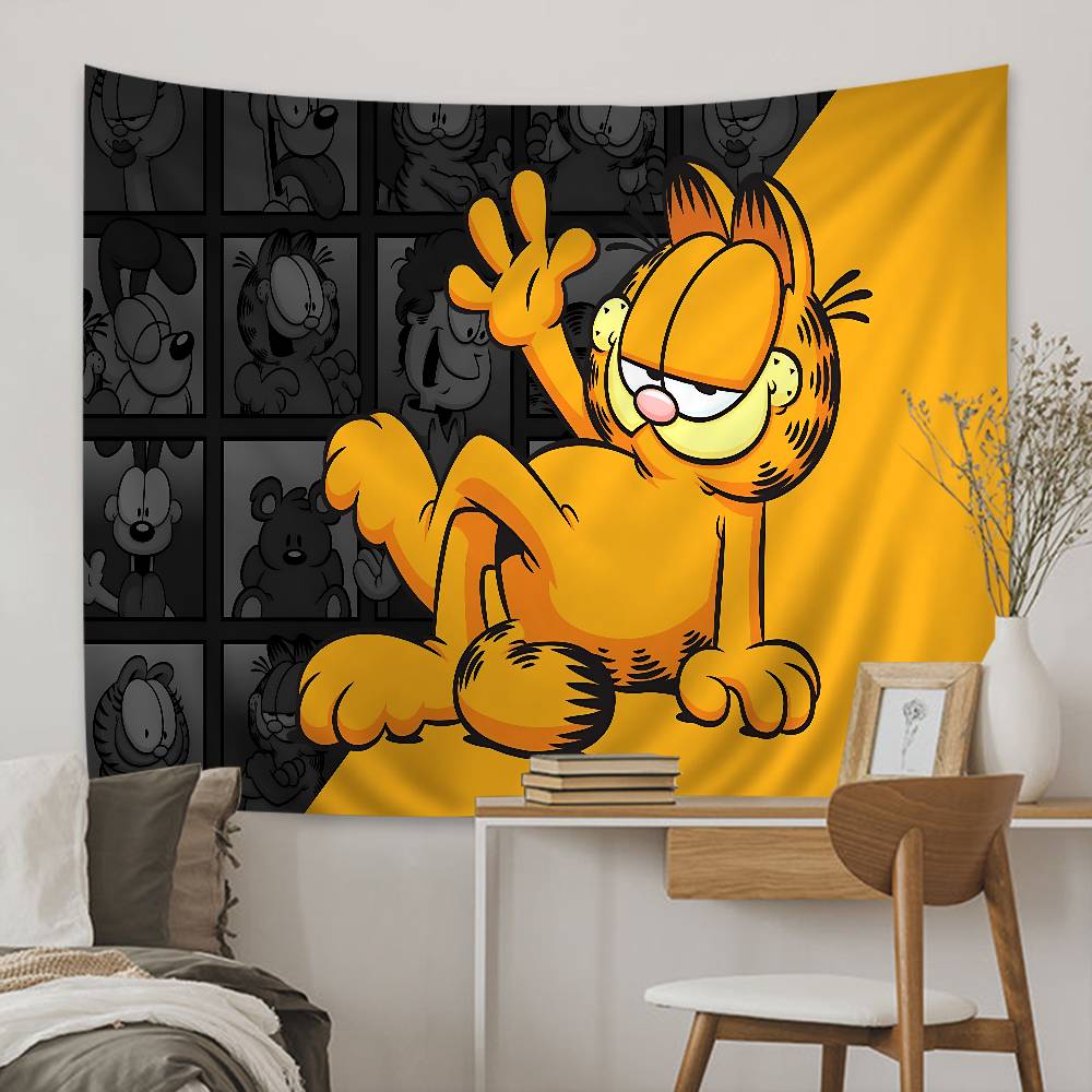 Cartoon Cute Cat GGarfield Colorful Tapestry Wall Hanging Bohemian Wall Tapestries Mandala Wall Hanging Sheets