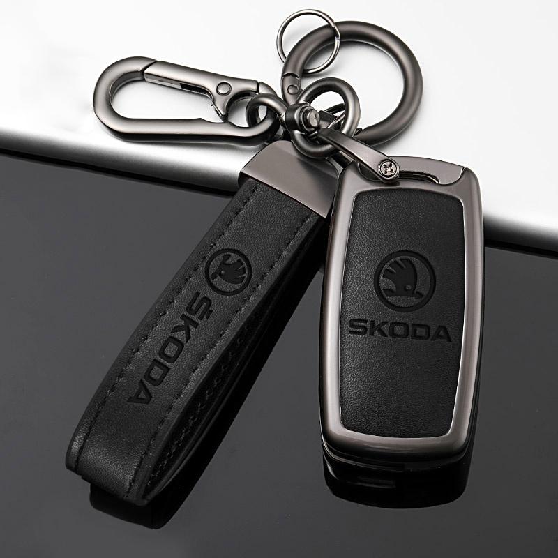 Car Flip Remote Key Fob Case Cover Protector Shell Bag For Skoda Octavia A5 A7 Fabia Superb Kodiaq Karoq Keychain Accessories