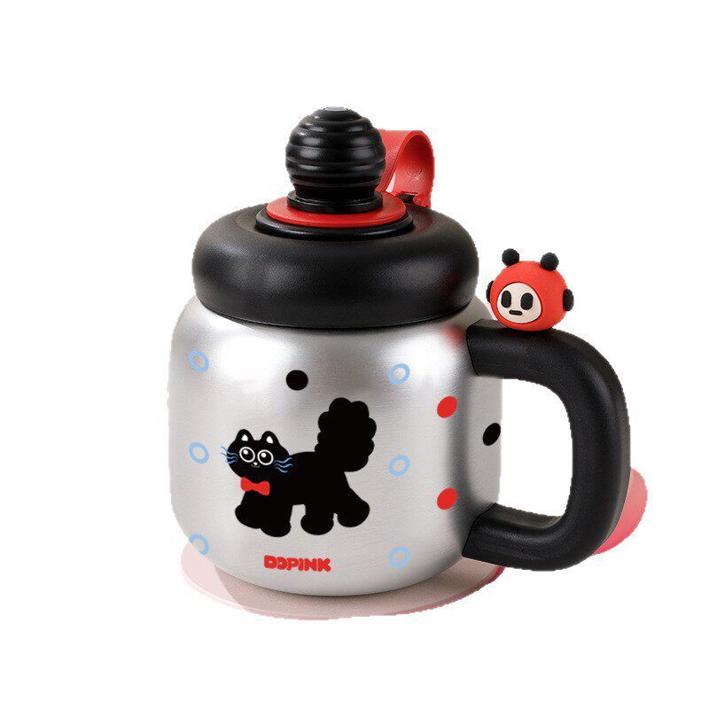 Dopamine Large-Capacity Thermos Cup for Female Students, High-Value Cute Straw Cup, Office Large-Capacity Cup