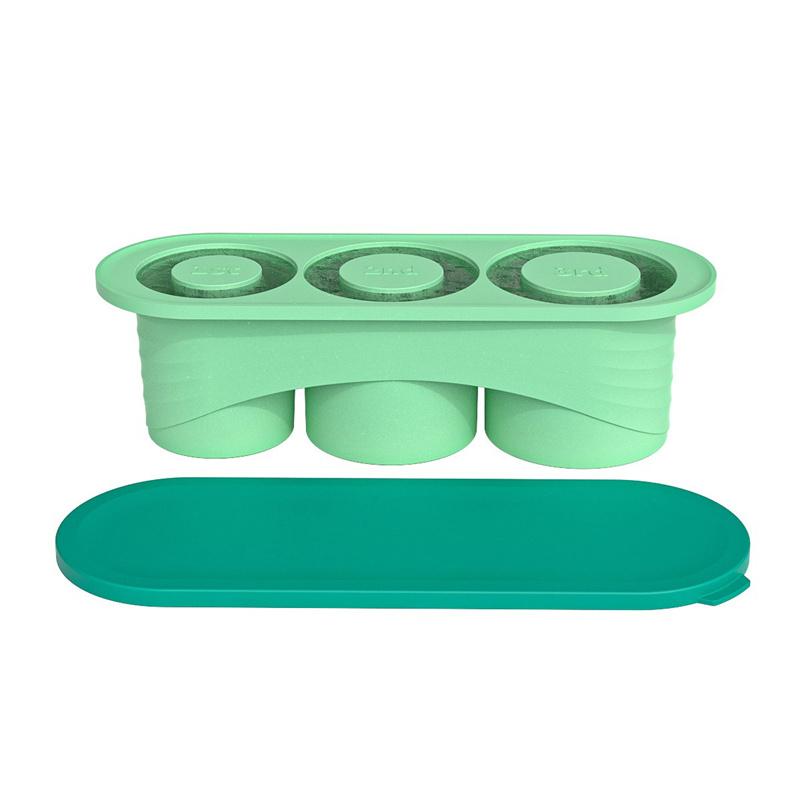3 Cavity Ice Tray For Stanley Cup Tumbler Cup Silicone Ice Mold with Lid Summer Ice Maker Cylinder-Shape Reusable