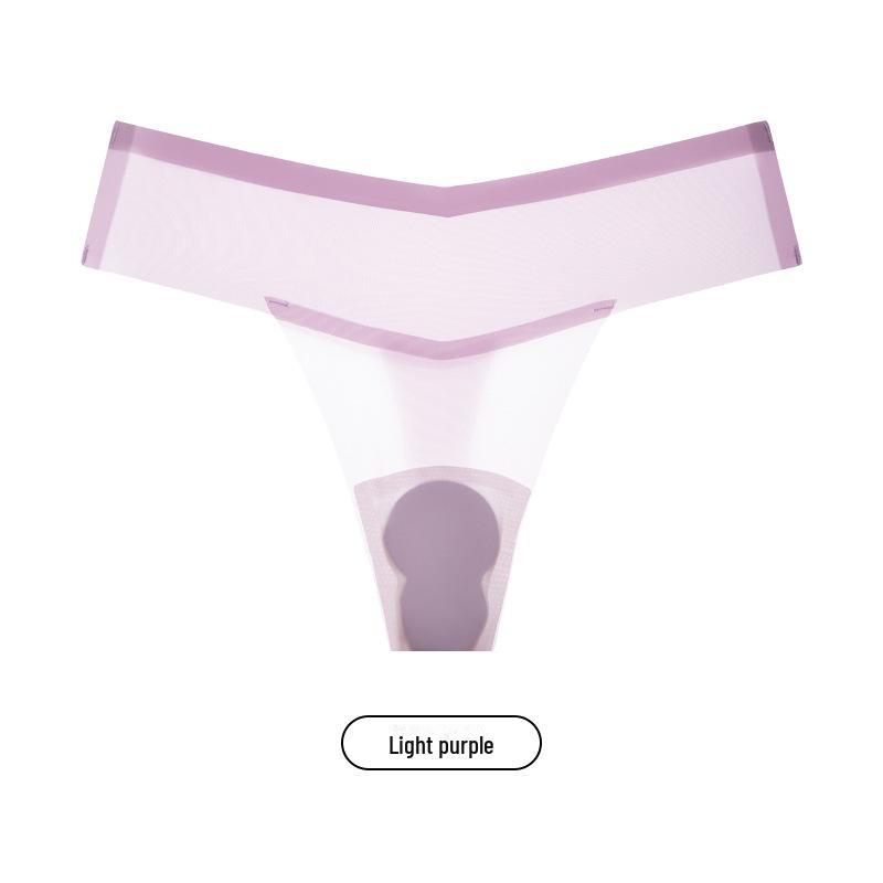T05 Summer Ultra-thin Ice Silk Antibacterial Yoga Briefs for Women