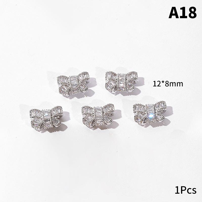1Pcs Zircon Nail Art 3D Charms Jewelry Butterfly Shaped Nail  Alloy Decals  Nail Decoration