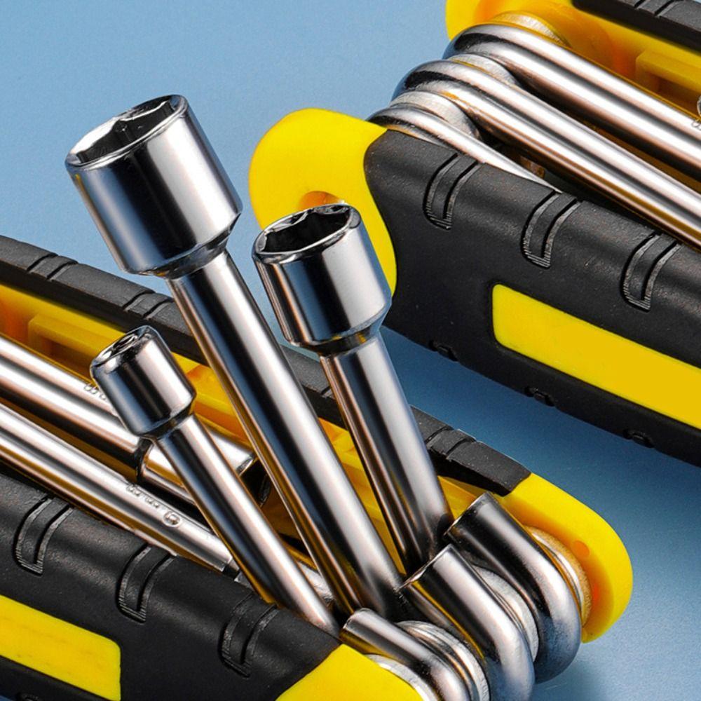 Складной торцевой ключ высокой твердости, шестигранная отвертка, гаечный ключ 6 в 1, торцевой ключ для велосипеда