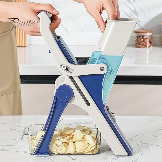 Регулируемый овощерезка-слайсер из нержавеющей стали с противоскользящей прокладкой, многофункциональный кухонный измельчитель, съемная конструкция для дома, ресторана, пекарни