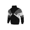 Retro Block Sherpa Fleece Stand Collar Jacket Men Jacket Black 530808-01