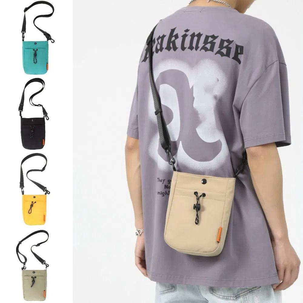 Casual Nylon Shoulder Bag Multifunctional Men Square Bag Portable Crossbody Phone Pouch Business