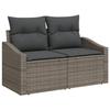 Ensemble de canapé de jardin 13 pièces avec coussins gris poly rotin acacia, Canapé de jardin 2 places avec rangement 3364658