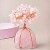 Rose Quartz Healing Crystals Copper Money Tree Desk Office Decor Wrapped On Natural Rose Quartz Base Feng Shui Luck Figurine Home Decoration
