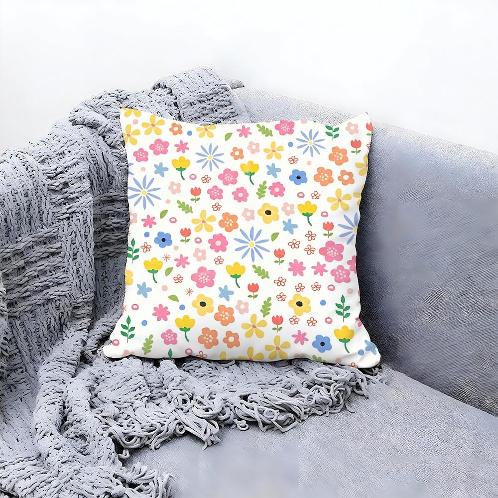 blooming flowers Cushion Cover Premium Comfort Reversible Pillow Cove Two in One Design for Any Room Car Interior