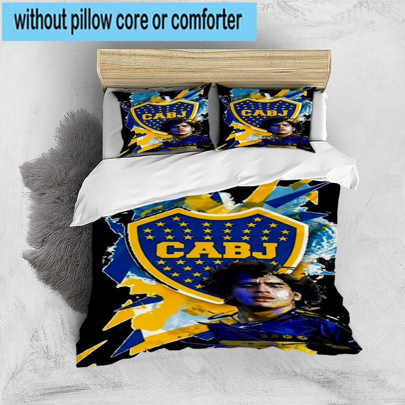3pcs Boca Football Club Printed Bedding Set Duvet Cover Closure Includes 1 Duvet Cover & 2 Pillowcases Bedding Sets Home Decor Gifts