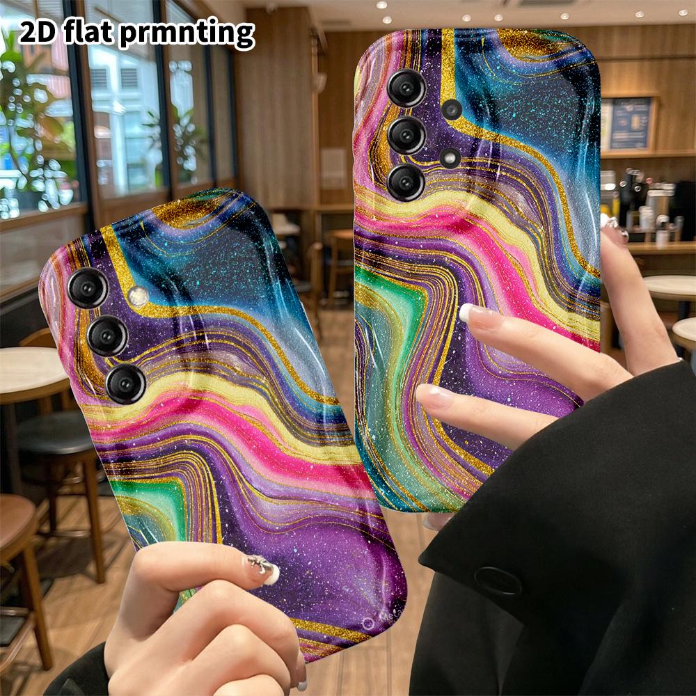Phone Case: 2D Flat Samsung Galaxy A34 A35 S20 S22 S21 FE Plus Ultra Protective Case, Rainbow Colorful, Christmas and Halloween Gift