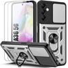 Protective Case - Booling - for Samsung Galaxy A36 - Shockproof - Silver - Rotating Stand