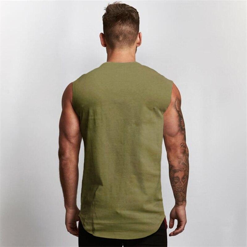 Muscleguys Men's Gym Clothing Training Vest Fitness Bodybuilding Cotton V-neck Top Comfort Fashion