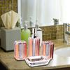 4 Pcs Bath Accessory Soap Dispenser Clear Lotion Bottle Vanity Set Toilet