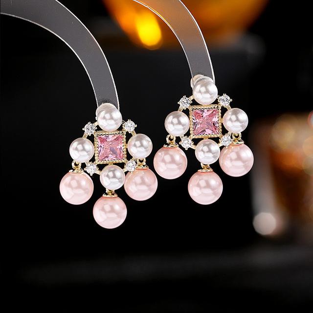 2022 новые модные серьги с пресноводным жемчугом в стиле ретро для женщин, блестящие серьги с фианитом в стиле барокко, висячие серьги из серебра 925 пробы с пресноводным жемчугом