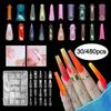 Ultra-Thin Dual Form Nails Colorful Nail Tips Sandwich Nail Forms  for Profional Use In Nail Salons