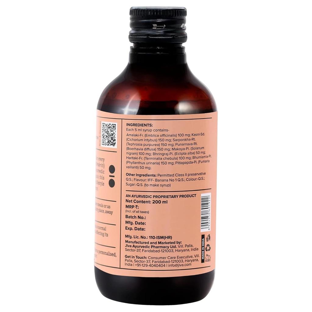 Jiva Ayurveda Сироп Ливон 200 мл Упаковка 1 шт. | Растительный тоник для печени для поддержки пищеварения и аппетита естественным путем
