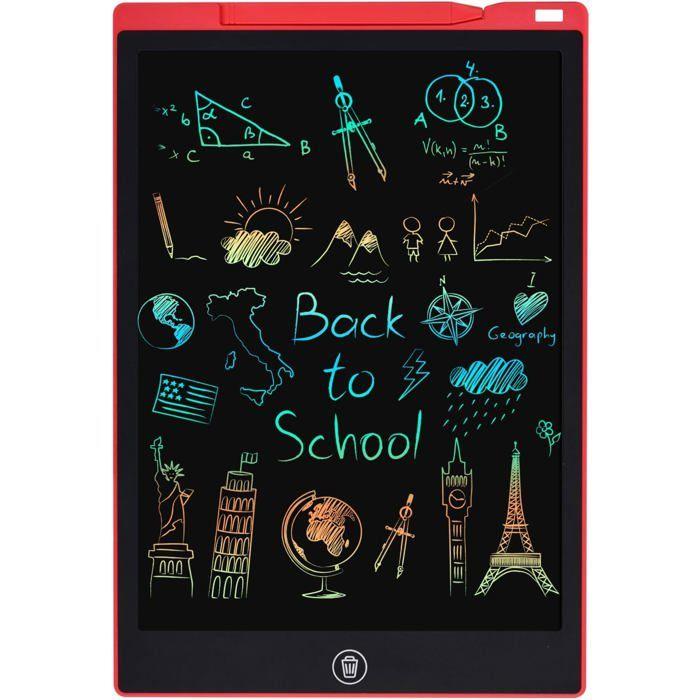 Tablette d'écriture LCD pour enfants - FEBEST - ZXLCD-12-Red - 12 pouces - Rouge - Écran coloré anti-éblouissement