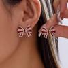 Cute Christmas Santa Star Bow Candy Cane Rhinestone Earrings for Women Holiday Statement Drop Earrings Party Jewelry Gifts