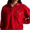 Polo Ralph Lauren Хлопковая смесовая махровая рубашка-поло с длинным рукавом и вышитой лошадкой Свободный крой Женские топы 211A12737-003
