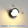 Aluminum Modern LED Outdoor Wall Lamp IP65 Waterproof Motion Sensor for Porch Courtyard Garden Exterior Security Lighting