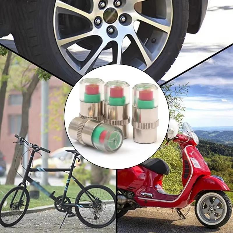 1-8PCS Car Tire Pressure Indicator Tire Pressure Gauge Indicator Alert Monitoring Valve Cap Sensor Auto External Valve Detection