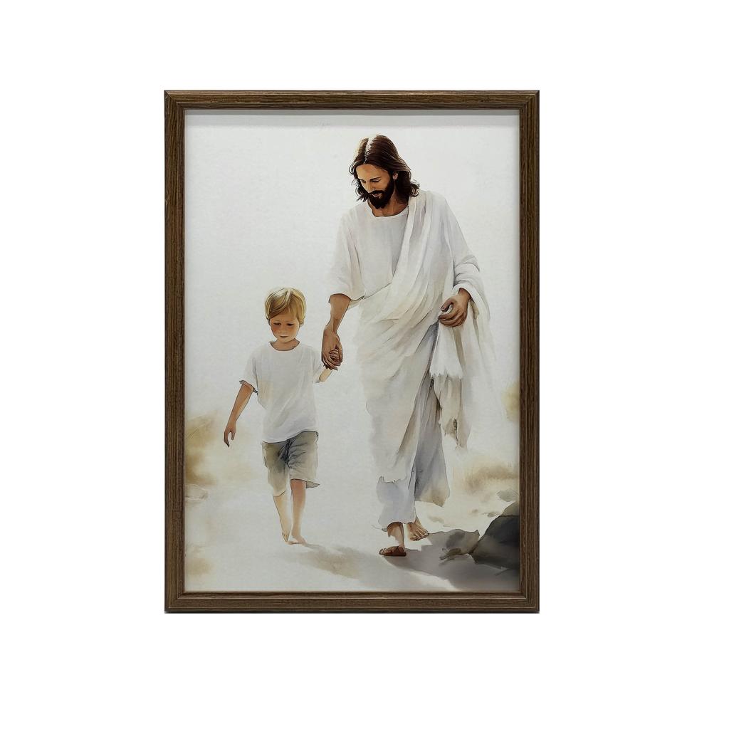 Plakat Wspólna Droga Z Jezusem Plakat Wspólna Droga Z Jezusem, 70X100 Cm, Rama Drewniana Ciemny Brąz, Papier Matowy 230 Gsm